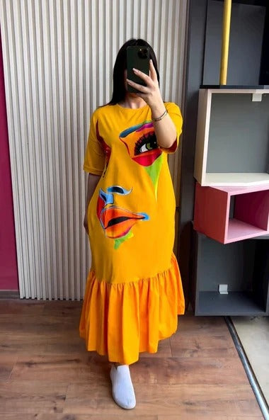 High quality soft Cotton jersey - Drop Shoulder Maxi Tee by TZ Store