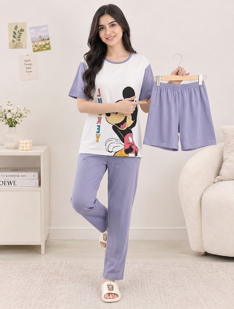 High quality soft Cotton jersey  - Pack of 3 Shirt Trauser & Short by TZ Store