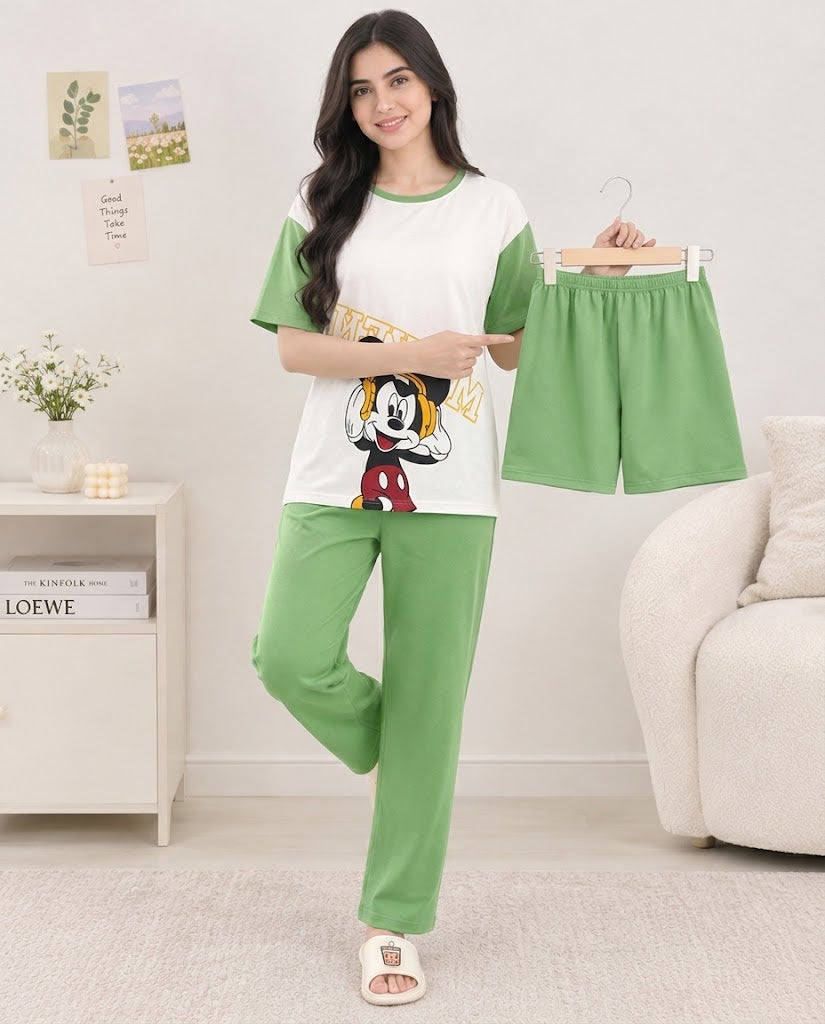 High quality soft Cotton jersey  - Pack of 3 Shirt Trauser & Short by TZ Store
