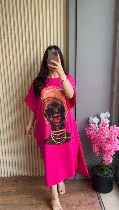 High quality soft Cotton jersey - Drop Shoulder Maxi Tee by TZ Store