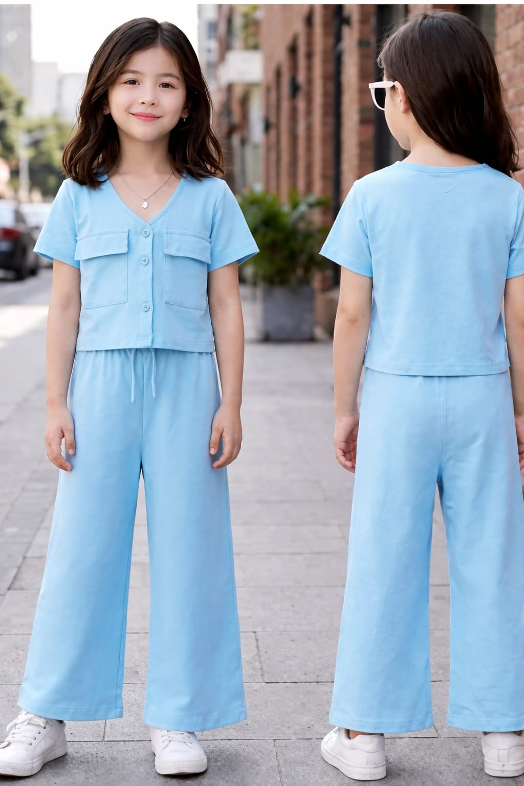 High Quality Fresh soft jersey - Girls Button Co-Ord Sets